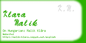 klara malik business card